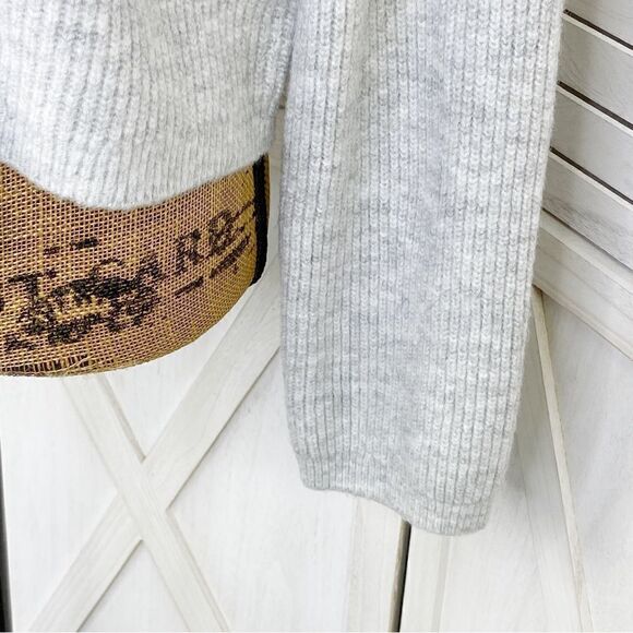 Gianni Bini Dani Cardigan Sweater Rhinestone Button Ribbed Gray Large - Picture 8 of 14